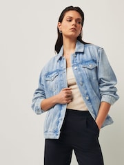Paige Blue Felix Let Down Hem Fifi Distressed Jacket - Image 1 of 10