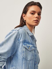 Paige Blue Felix Let Down Hem Fifi Distressed Jacket - Image 8 of 10