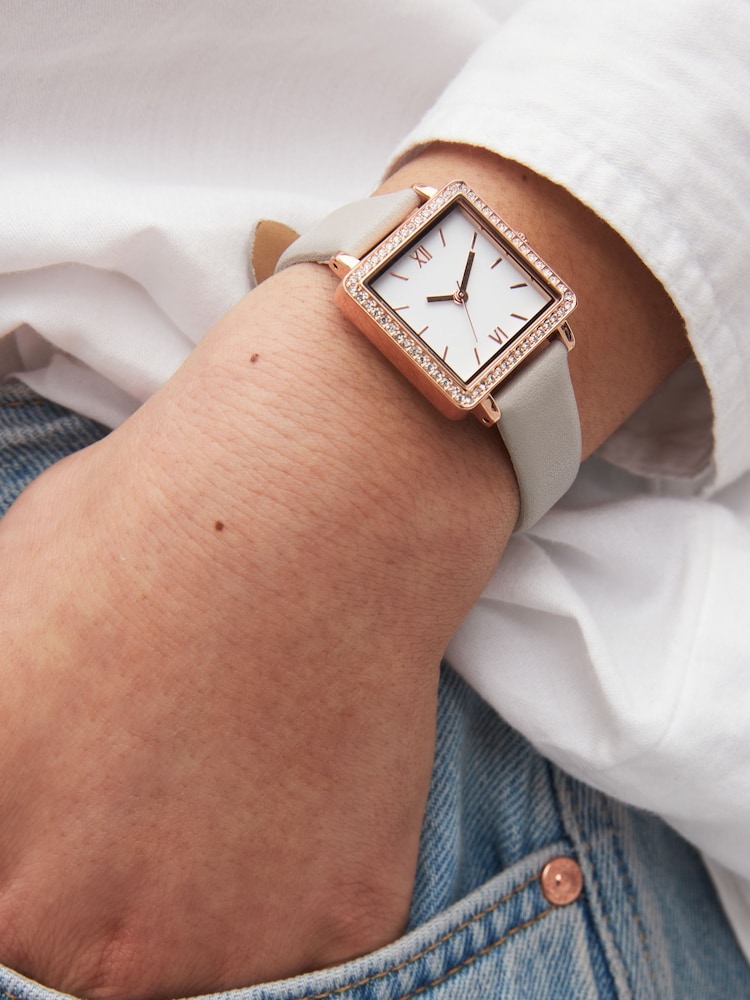 Grey Sparkle Square Watch - Image 1 of 4