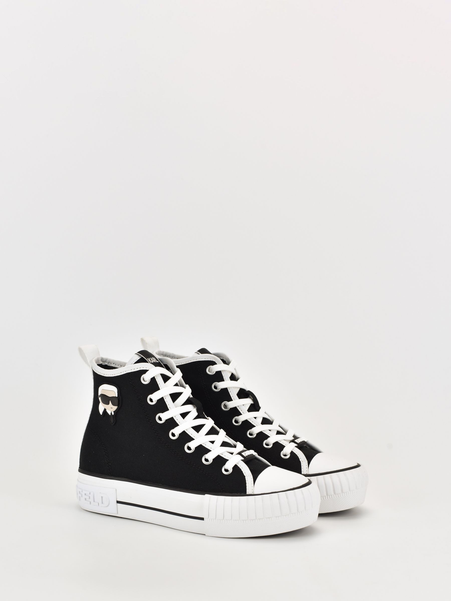 Buy Karl Lagerfeld Kampus Max High Top Lace Up Black Trainers from Next Luxembourg