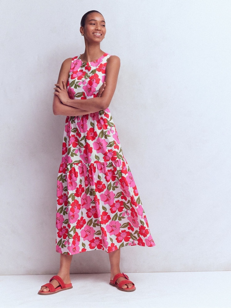 Boden Pink Sleeveless Poplin Dress - Image 1 of 4 Boden Pink Sleeveless Poplin Dress - Image 1 of 4
