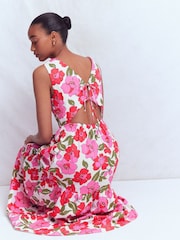 Boden Pink Sleeveless Poplin Dress - Image 3 of 4