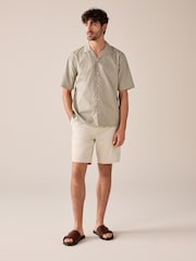 Sage Green Short Sleeve Shirt With Cuban Collar - Image 2 of 7