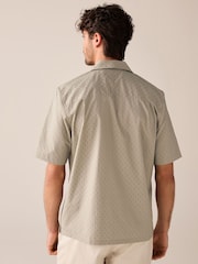 Sage Green Short Sleeve Shirt With Cuban Collar - Image 4 of 7
