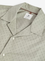 Sage Green Short Sleeve Shirt With Cuban Collar - Image 6 of 7