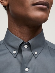 Petrol Blue Short Sleeve Easy Iron Button Down Oxford Shirt - Image 4 of 7