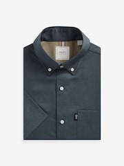 Petrol Blue Short Sleeve Easy Iron Button Down Oxford Shirt - Image 5 of 7