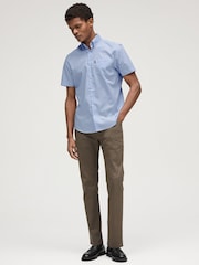 Light Blue Easy Iron Button Down Short Sleeve Oxford Shirt - Image 2 of 7