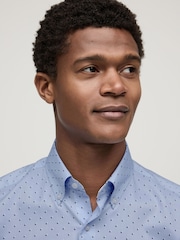 Light Blue Easy Iron Button Down Short Sleeve Oxford Shirt - Image 4 of 7