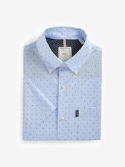 Light Blue Easy Iron Button Down Short Sleeve Oxford Shirt - Image 6 of 7