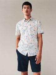 White Coral Regular Fit Printed Short Sleeve Shirt - Image 3 of 7