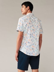 White Coral Regular Fit Printed Short Sleeve Shirt - Image 4 of 7