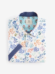 White Coral Regular Fit Printed Short Sleeve Shirt - Image 5 of 7