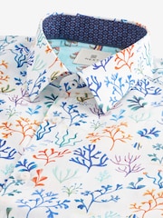 White Coral Regular Fit Printed Short Sleeve Shirt - Image 6 of 7