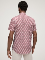 Coral Pink Sun Easy Iron Button Down Short Sleeve Oxford Shirt - Image 3 of 7