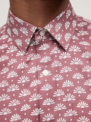 Coral Pink Sun Easy Iron Button Down Short Sleeve Oxford Shirt - Image 4 of 7
