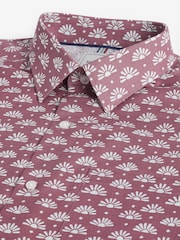 Coral Pink Sun Easy Iron Button Down Short Sleeve Oxford Shirt - Image 6 of 7