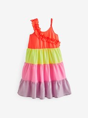 Billieblush Pink Colourblock Tier Dress With Frill Detail - Image 1 of 1