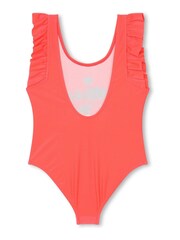 Billieblush Pink Low Back Frill Sleeve Swimsuit - Image 3 of 4
