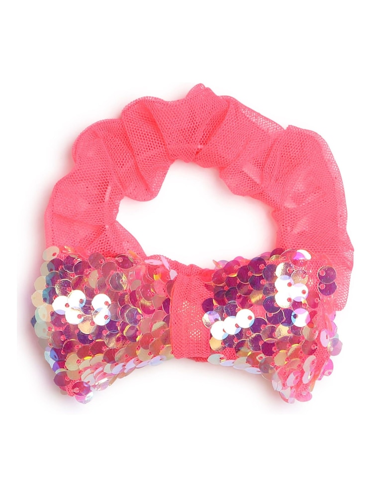 Billieblush Pink Colourblock Sequin Party Dress & Scrunchie Set - Image 5 of 5