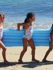 Billieblush Pink Rainbow Shimmer Frill Swimming Costume - Image 2 of 5