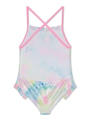 Billieblush Pink Rainbow Shimmer Frill Swimming Costume - Image 4 of 5
