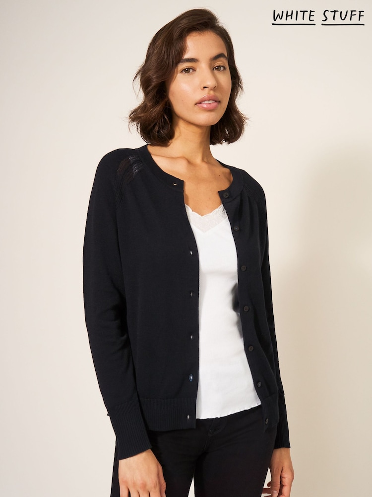 White Stuff Black Lulu Cotton Cardigan - Image 6 of 6 White Stuff Black Lulu Cotton Cardigan - Image 6 of 6