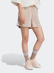adidas Originals Beige 3-Stripes Shorts - Image 3 of 6
