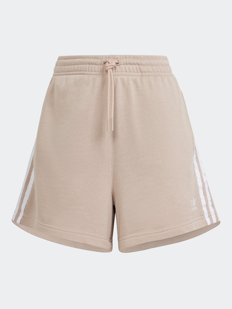 adidas Originals Beige 3-Stripes Shorts - Image 6 of 6