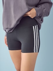 adidas Originals Black/White 3-Stripes Shorts - Image 3 of 7