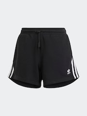 adidas Originals Black/White 3-Stripes Shorts - Image 7 of 7