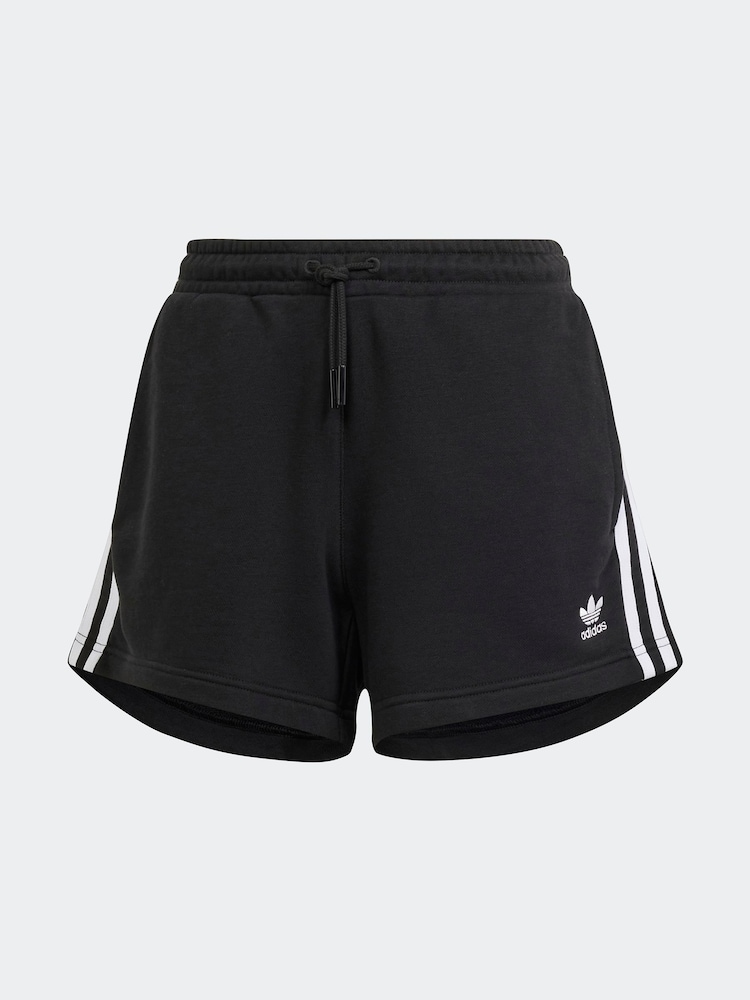 adidas Originals Black/White 3-Stripes Shorts - Image 7 of 7