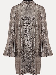 Phase Eight Gold Metallics Jemima Sequin Shift Mini Dress - Image 6 of 6
