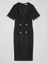 LK Bennett Nathalie Lace Tuxedo Black Dress - Image 4 of 4
