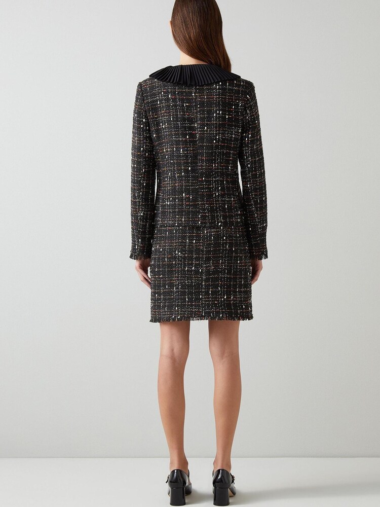 LK Bennett Angelica Multi Fleck Italian Tweed Black Jacket - Image 3 of 5