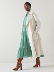 LK Bennett Cream Anderson Double Faced Wool Coat - Image 3 of 6