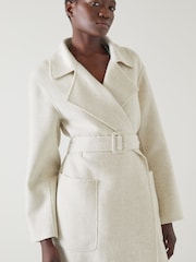 LK Bennett Cream Anderson Double Faced Wool Coat - Image 4 of 6