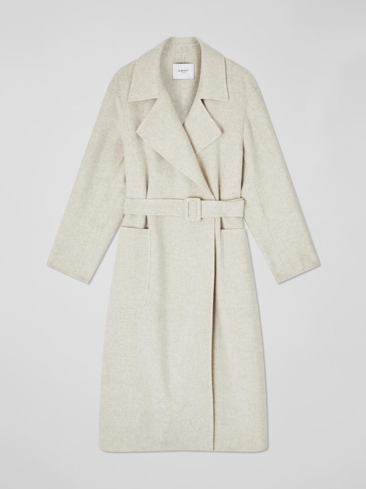 LK Bennett Cream Anderson Double Faced Wool Coat - Image 6 of 6
