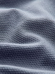 Slate Blue Texture 100% Cotton Lightweight Zip Up Hoodie - Image 11 of 11