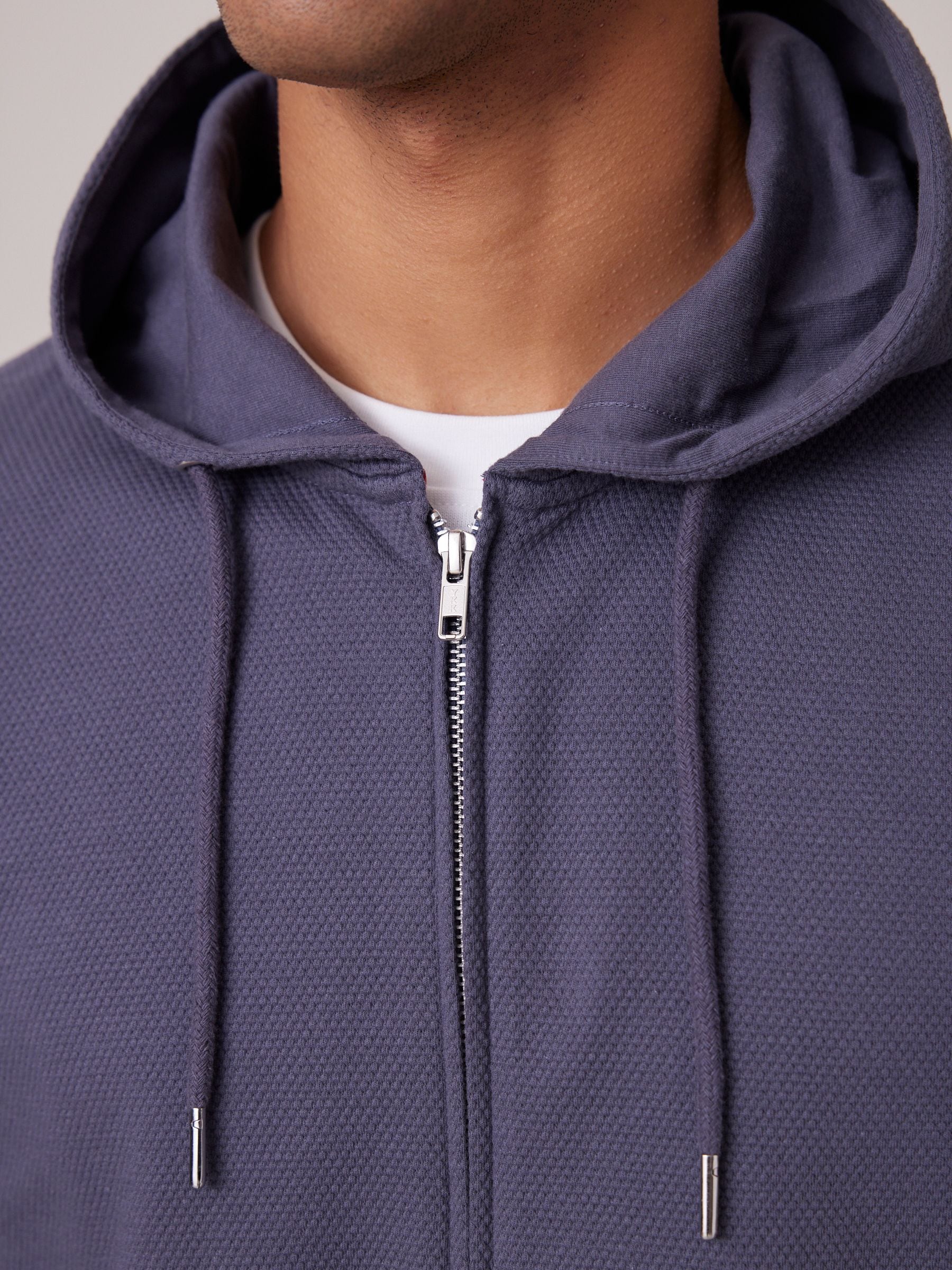 Buy Slate Blue Texture Lightweight Zip Up Hoodie from the Next UK online shop