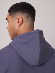 Slate Blue Texture 100% Cotton Lightweight Zip Up Hoodie - Image 7 of 11