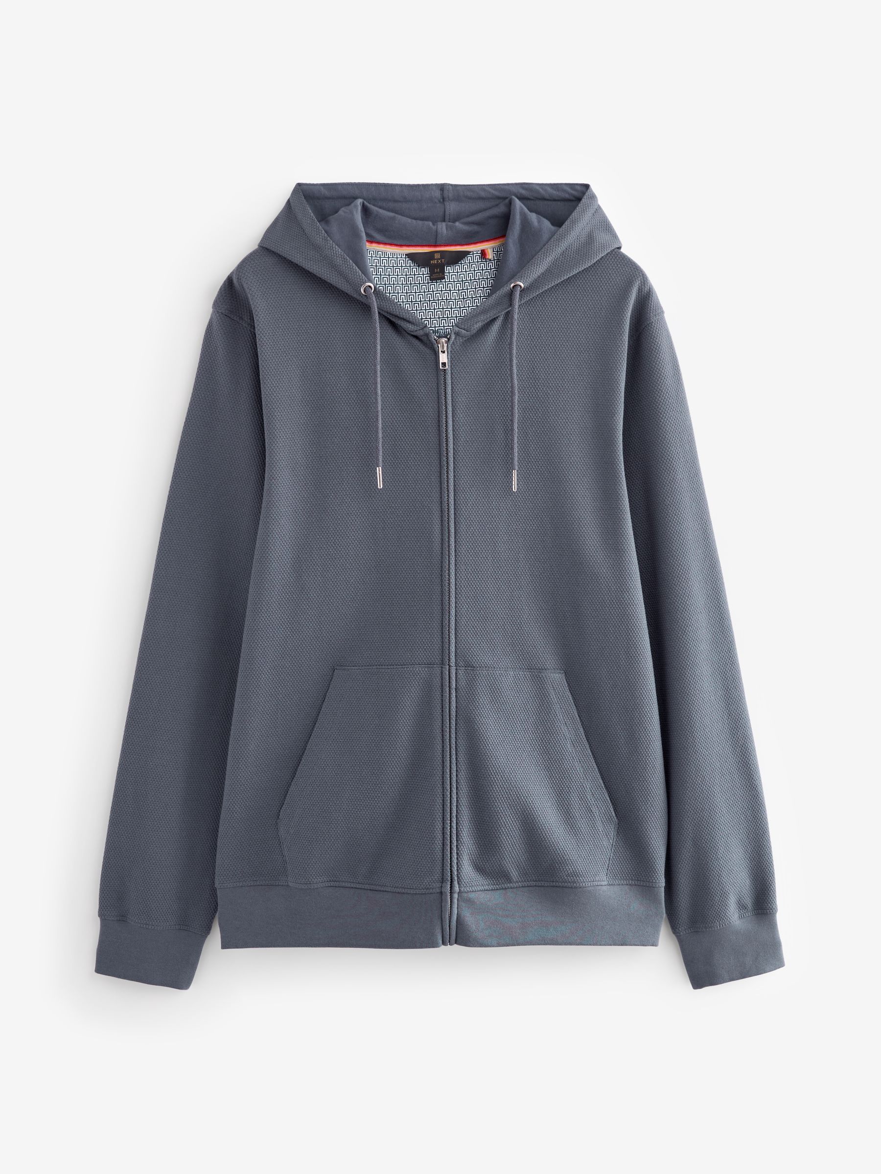 Buy Slate Blue Texture Lightweight Zip Up Hoodie from the Next UK online shop