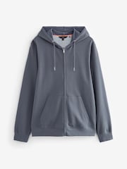 Slate Blue Texture 100% Cotton Lightweight Zip Up Hoodie - Image 9 of 11