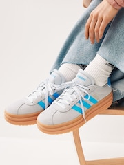 adidas Grey/Blue VL Court Bold Trainers - Image 1 of 12