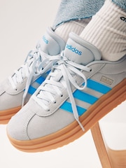 adidas Grey/Blue VL Court Bold Trainers - Image 2 of 12