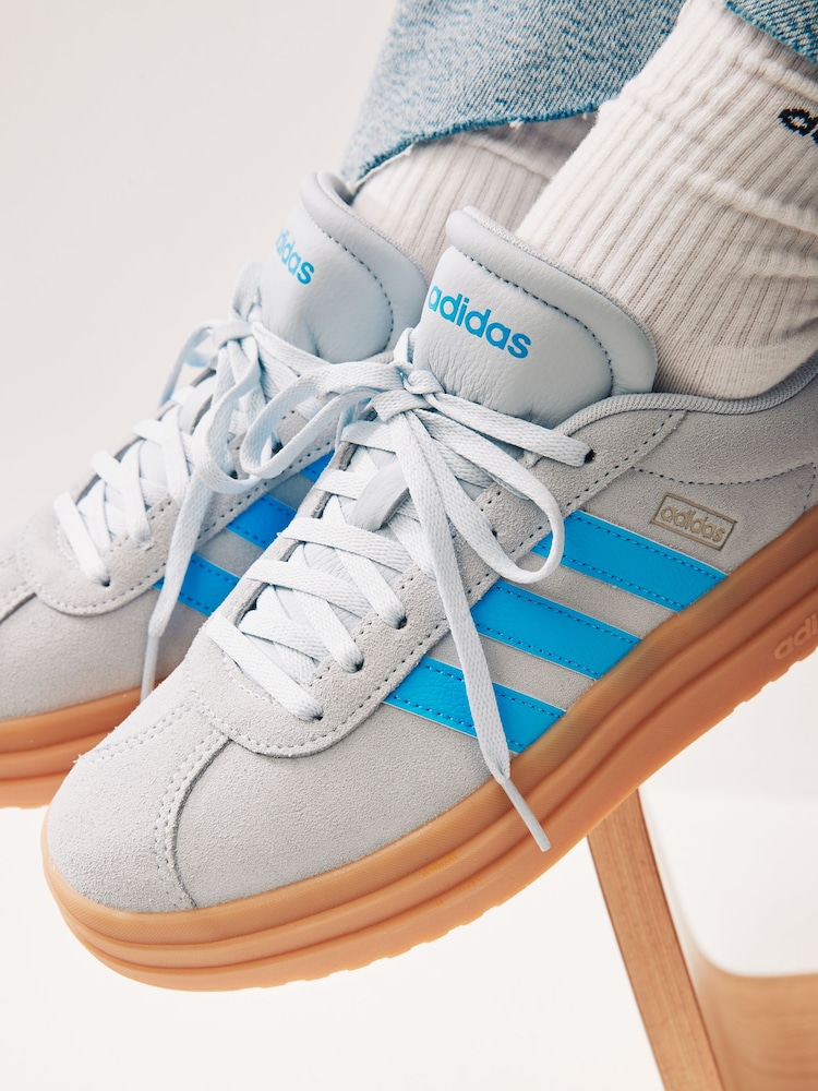 adidas Grey/Blue VL Court Bold Trainers - Image 2 of 12