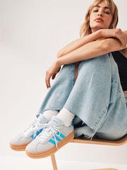 adidas Grey/Blue VL Court Bold Trainers - Image 3 of 12