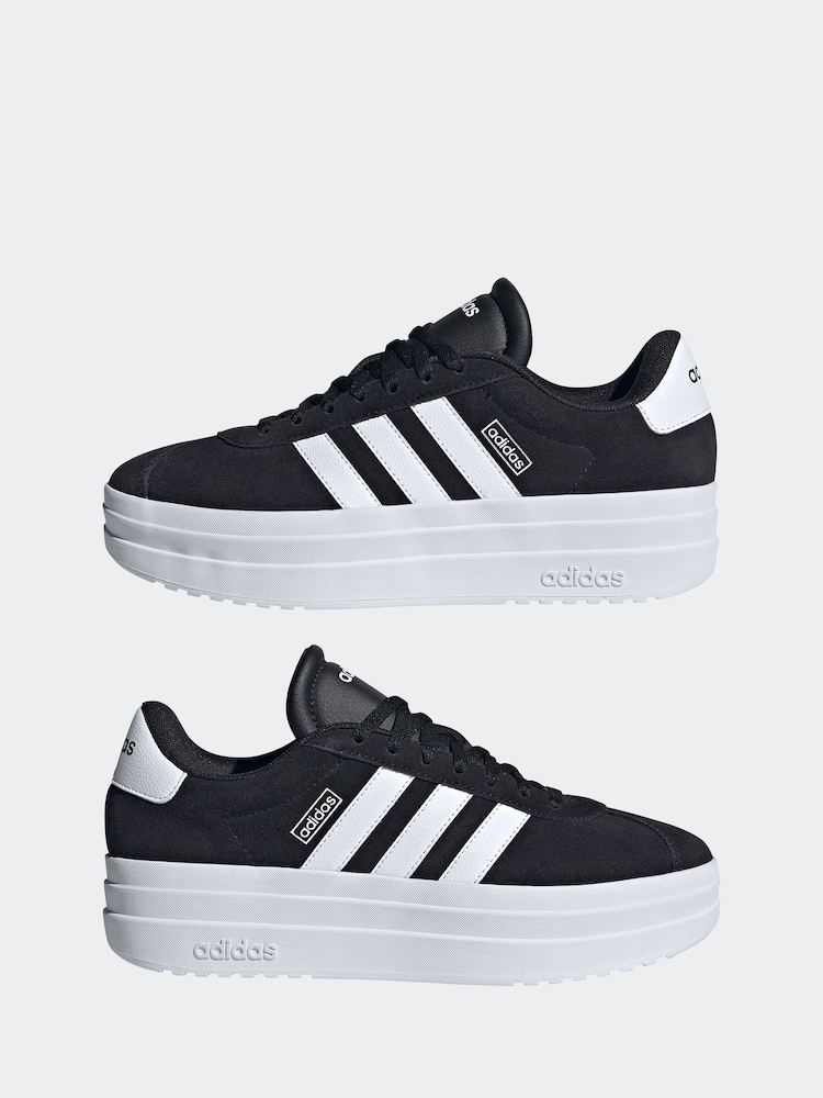 adidas Black/White VL Court Bold Trainers - Image 8 of 21