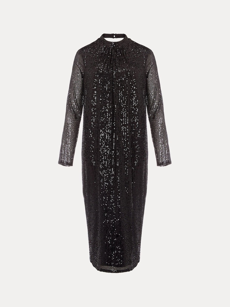 Phase Eight Cindy Sequin Midi Black Dress - Image 6 of 6