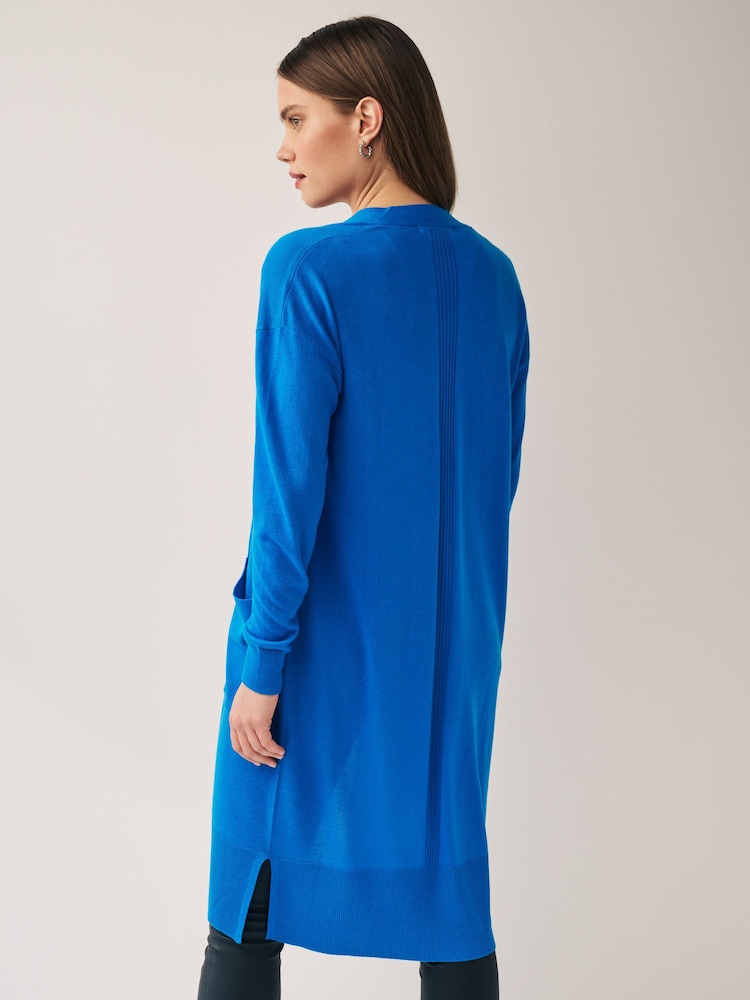 bleu vif - Cardigan long en maille Soft Touch - Image 3 of 6